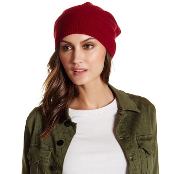 Portolano Accessories - Portolano Ashton Red Slouchy Cashmere Beanie